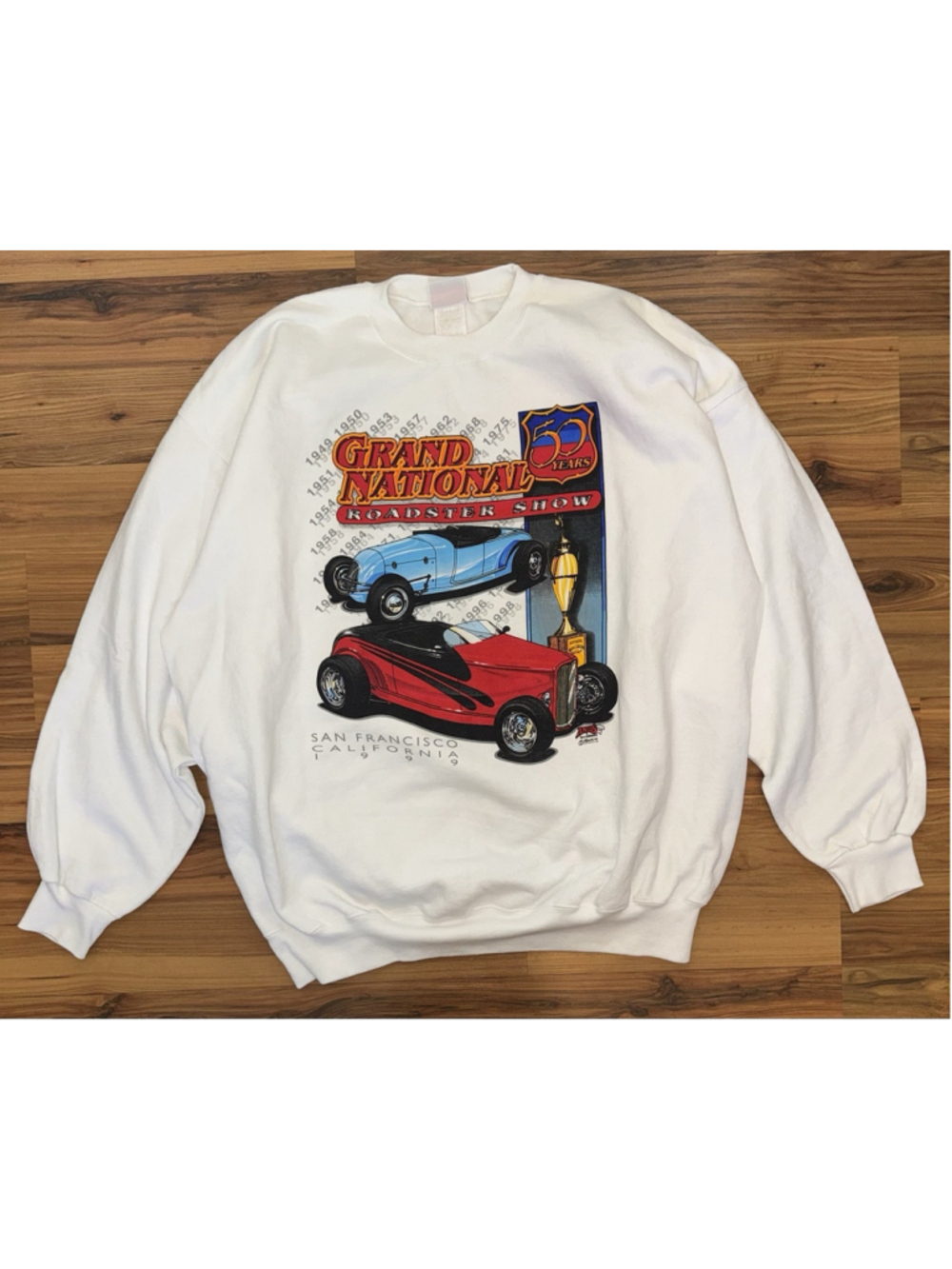 Vintage 1999 Grand National Roadster Show Hot Rod Car Graphic Sweatshirt XXL